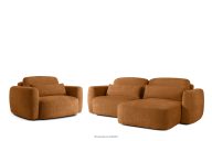 Rechte Ecksofa und Sessel im japanischen Stil rot