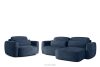 ELOSA Rechte Ecksofa und Sessel im japanischen Stil marineblau Chenille marineblau - Foto 1