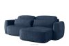 ELOSA Rechte Ecksofa und Sessel im japanischen Stil marineblau Chenille marineblau - Foto 4