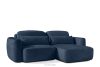 ELOSA Rechte Ecksofa und Sessel im japanischen Stil marineblau Chenille marineblau - Foto 5