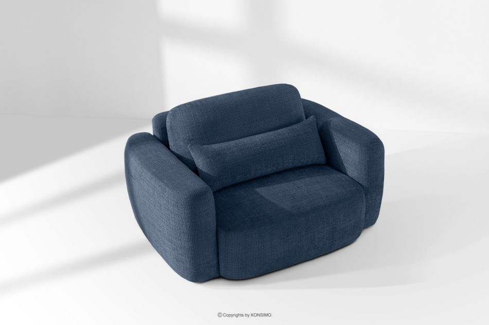 ELOSA Rechte Ecksofa und Sessel im japanischen Stil marineblau Chenille marineblau - Foto 24