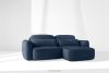 ELOSA Rechte Ecksofa und Sessel im japanischen Stil marineblau Chenille marineblau - Foto 28