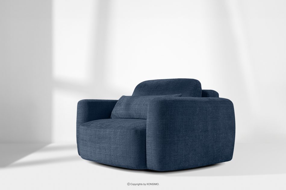 ELOSA Rechte Ecksofa und Sessel im japanischen Stil marineblau Chenille marineblau - Foto 28