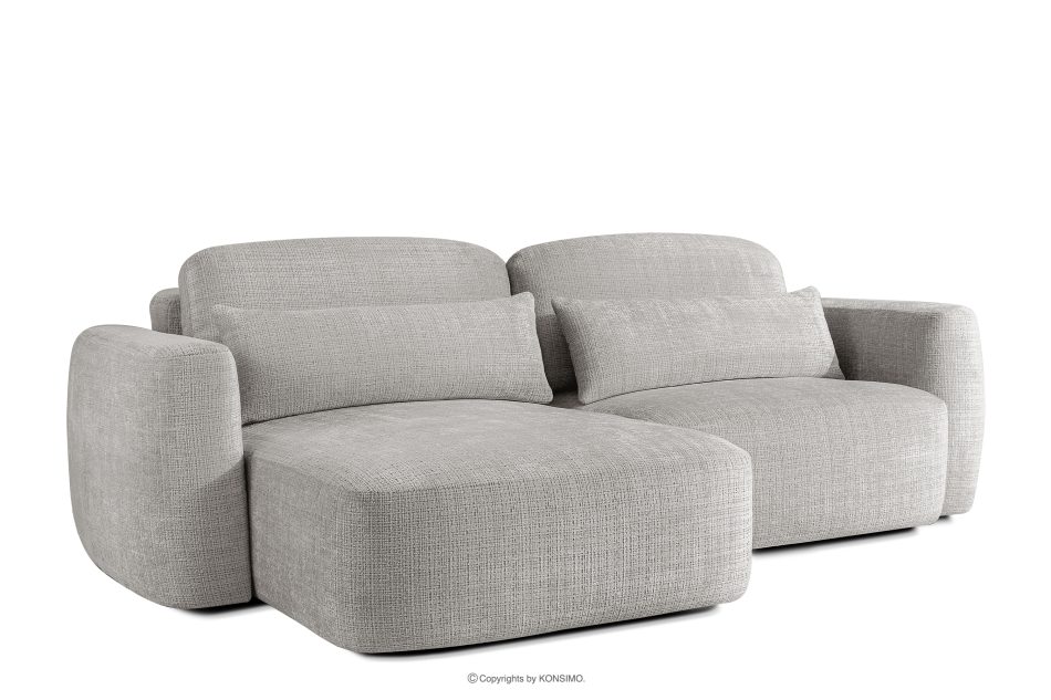 ELOSA Linkes Ecksofa und Sessel im Japandi-Stil hellgrau Chenille hellgrau - Foto 3