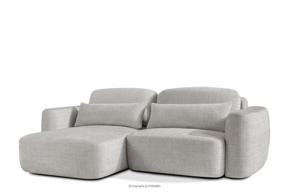 ELOSA Linkes Ecksofa und Sessel im Japandi-Stil hellgrau Chenille hellgrau - Foto 4