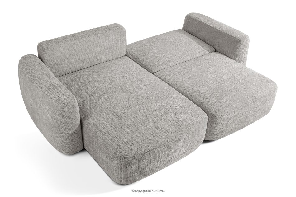 ELOSA Linkes Ecksofa und Sessel im Japandi-Stil hellgrau Chenille hellgrau - Foto 5
