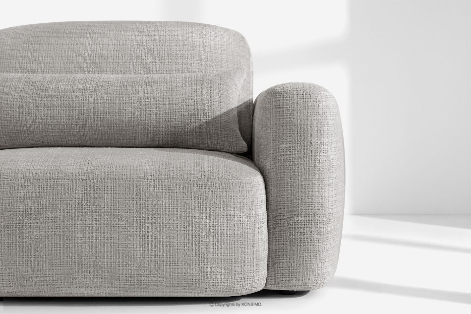 ELOSA Linkes Ecksofa und Sessel im Japandi-Stil hellgrau Chenille hellgrau - Foto 7