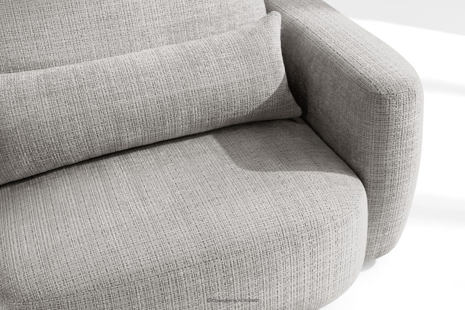ELOSA Linkes Ecksofa und Sessel im Japandi-Stil hellgrau Chenille hellgrau - Foto 8