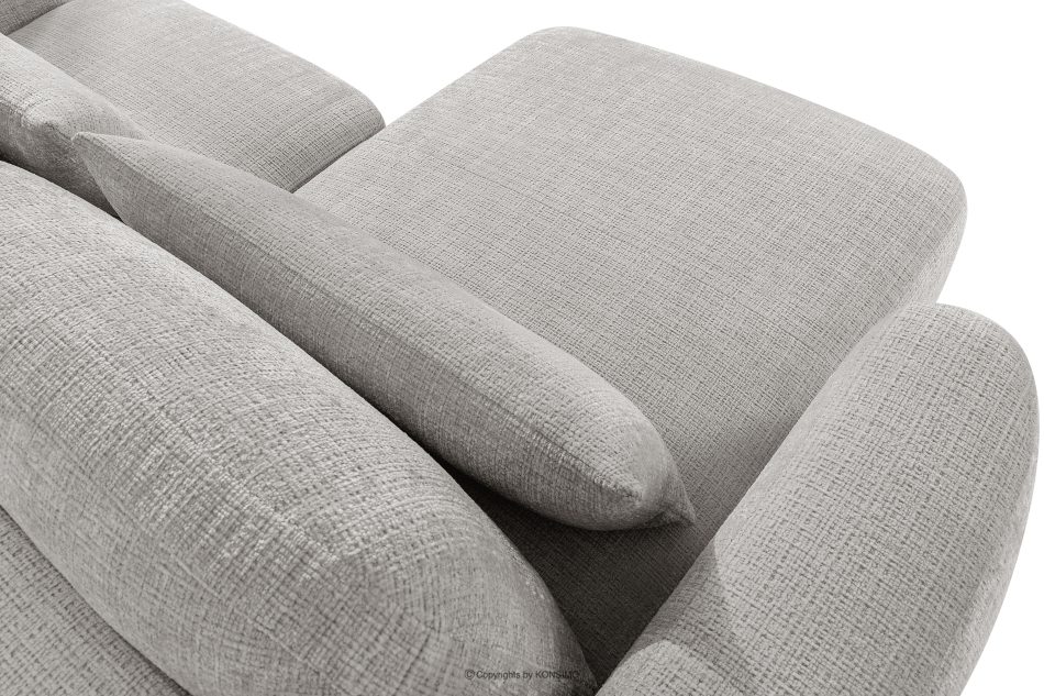 ELOSA Linkes Ecksofa und Sessel im Japandi-Stil hellgrau Chenille hellgrau - Foto 12