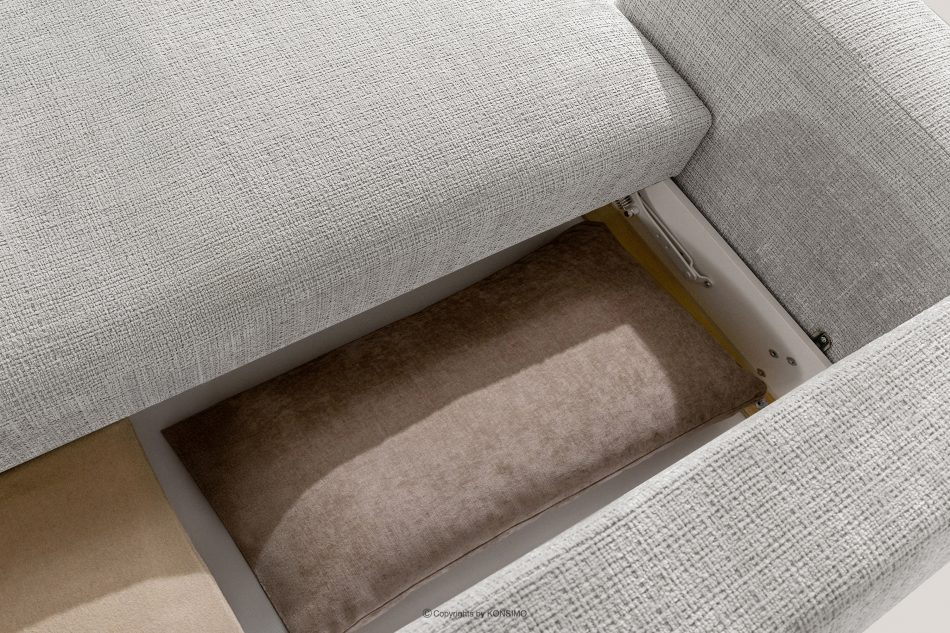 ELOSA Linkes Ecksofa und Sessel im Japandi-Stil hellgrau Chenille hellgrau - Foto 15
