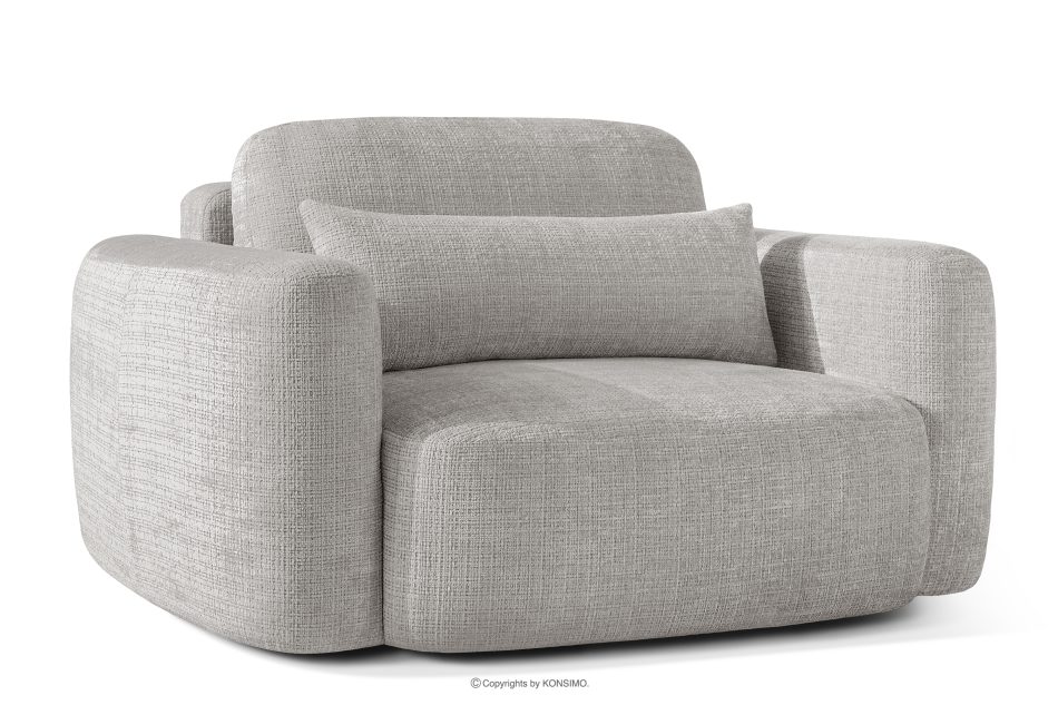ELOSA Linkes Ecksofa und Sessel im Japandi-Stil hellgrau Chenille hellgrau - Foto 18