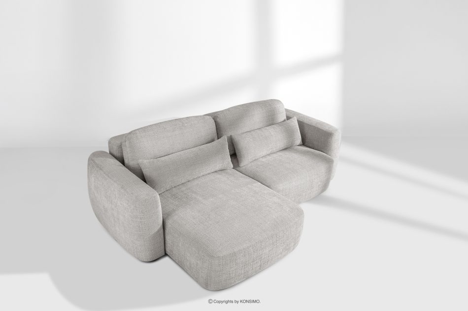 ELOSA Linkes Ecksofa und Sessel im Japandi-Stil hellgrau Chenille hellgrau - Foto 25