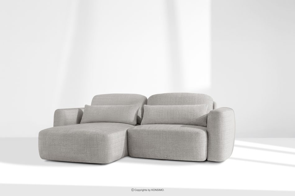 ELOSA Linkes Ecksofa und Sessel im Japandi-Stil hellgrau Chenille hellgrau - Foto 27