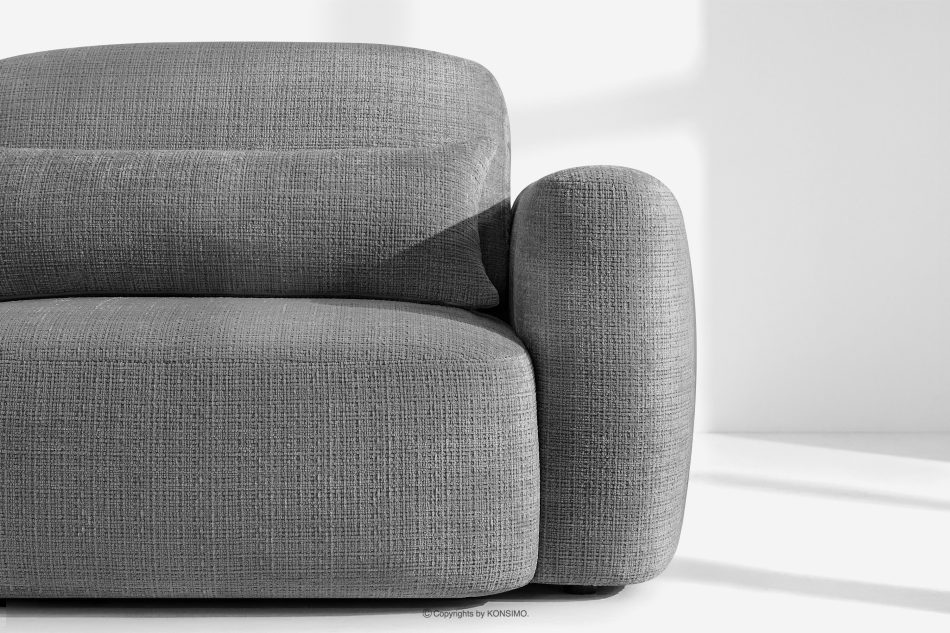 ELOSA Linkes Ecksofa und Sessel im Japandi-Stil dunkelgrau Chenille dunkelgrau - Foto 7
