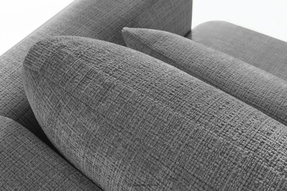 ELOSA Linkes Ecksofa und Sessel im Japandi-Stil dunkelgrau Chenille dunkelgrau - Foto 10