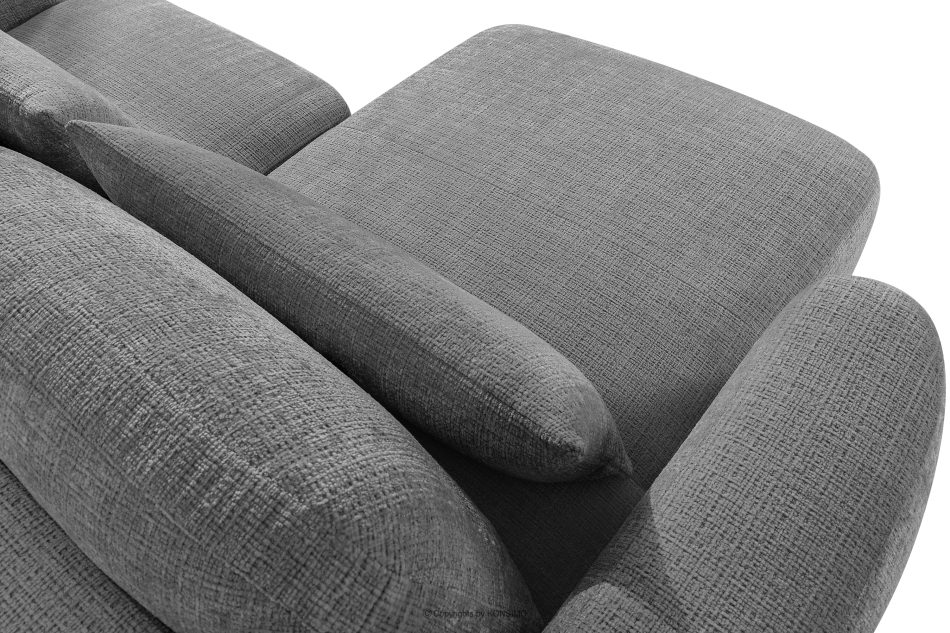 ELOSA Linkes Ecksofa und Sessel im Japandi-Stil dunkelgrau Chenille dunkelgrau - Foto 12