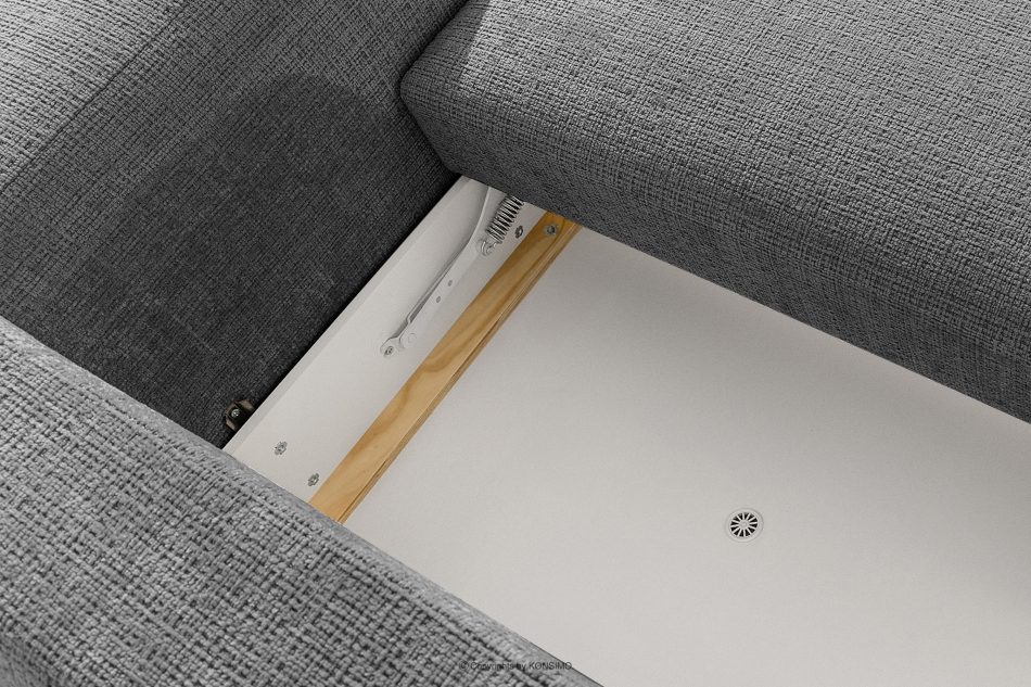 ELOSA Linkes Ecksofa und Sessel im Japandi-Stil dunkelgrau Chenille dunkelgrau - Foto 13