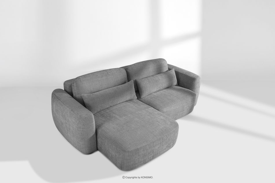 ELOSA Linkes Ecksofa und Sessel im Japandi-Stil dunkelgrau Chenille dunkelgrau - Foto 25