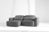 ELOSA Linkes Ecksofa und Sessel im Japandi-Stil dunkelgrau Chenille dunkelgrau - Foto 28