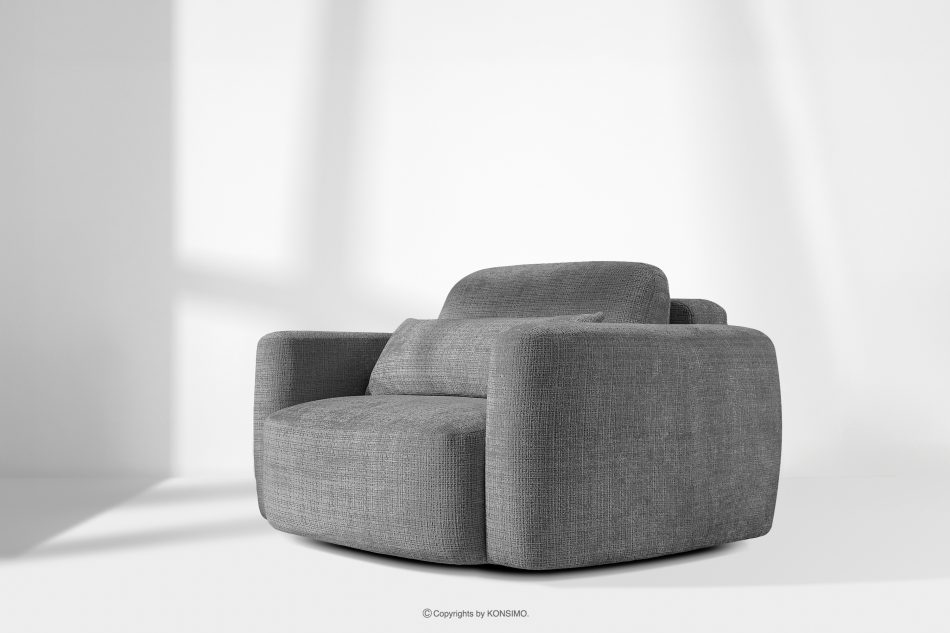 ELOSA Linkes Ecksofa und Sessel im Japandi-Stil dunkelgrau Chenille dunkelgrau - Foto 28