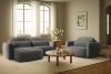 ELOSA Linkes Ecksofa und Sessel im Japandi-Stil dunkelgrau Chenille dunkelgrau - Foto 30