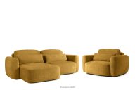 Linkes Ecksofa und Sessel im japanischen Stil gelb
