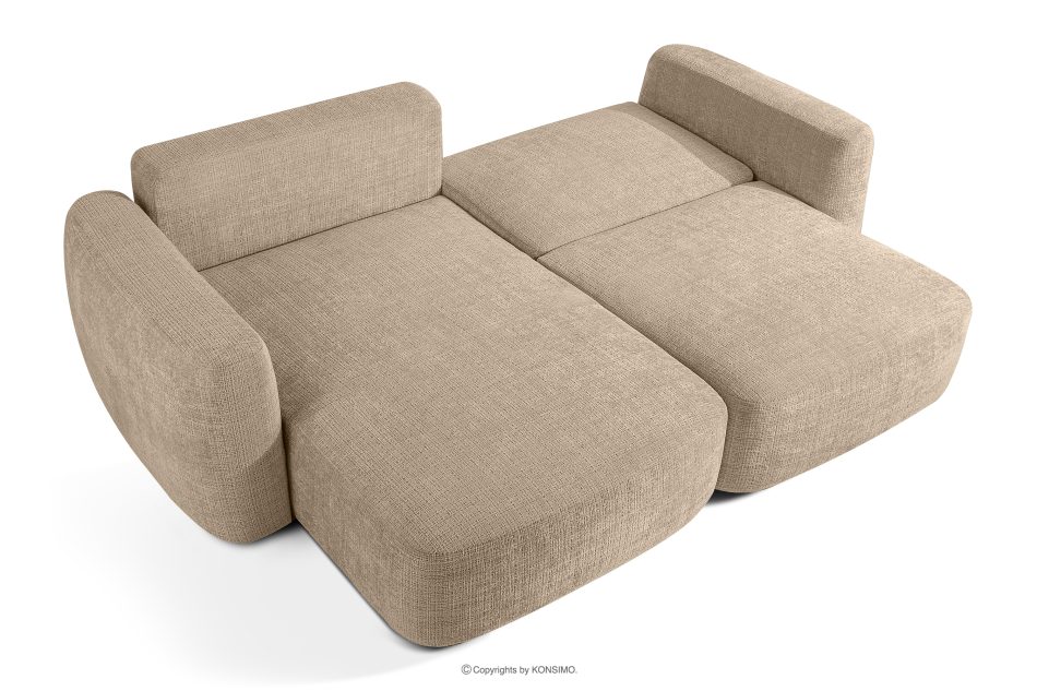 ELOSA Linkes Ecksofa und Sessel im Japandi-Stil beige Chenille beige - Foto 5
