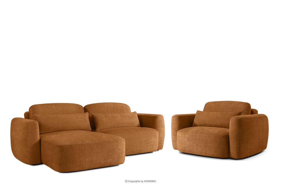 ELOSA Linkes Ecksofa und Sessel im japanischen Stil rot rot - Foto 0