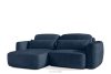 ELOSA Linkes Ecksofa und Sessel im japanischen Stil marineblau Chenille marineblau - Foto 5