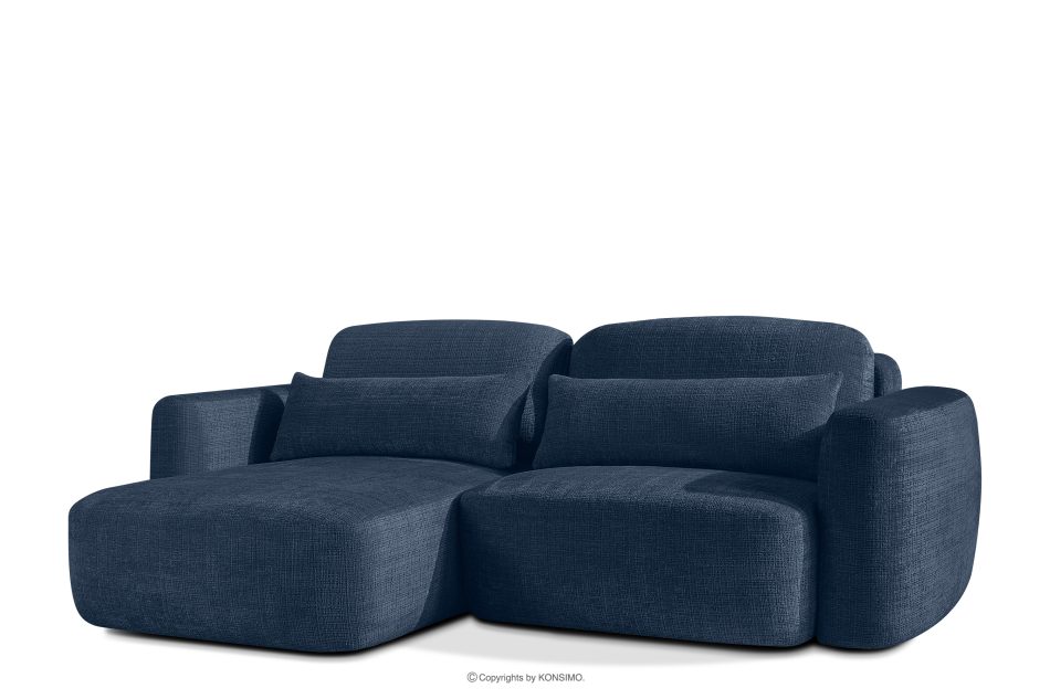 ELOSA Linkes Ecksofa und Sessel im japanischen Stil marineblau Chenille marineblau - Foto 4