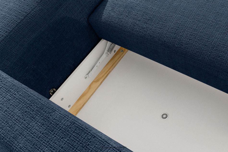 ELOSA Linkes Ecksofa und Sessel im japanischen Stil marineblau Chenille marineblau - Foto 13