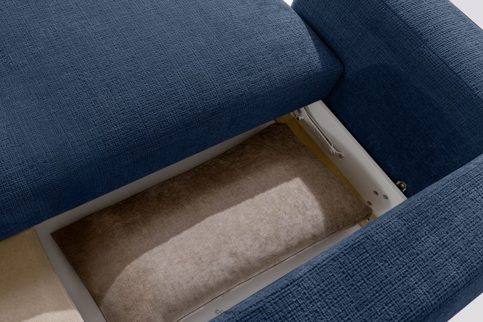 ELOSA Linkes Ecksofa und Sessel im japanischen Stil marineblau Chenille marineblau - Foto 15