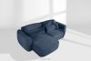 ELOSA Linkes Ecksofa und Sessel im japanischen Stil marineblau Chenille marineblau - Foto 26