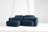 ELOSA Linkes Ecksofa und Sessel im japanischen Stil marineblau Chenille marineblau - Foto 28