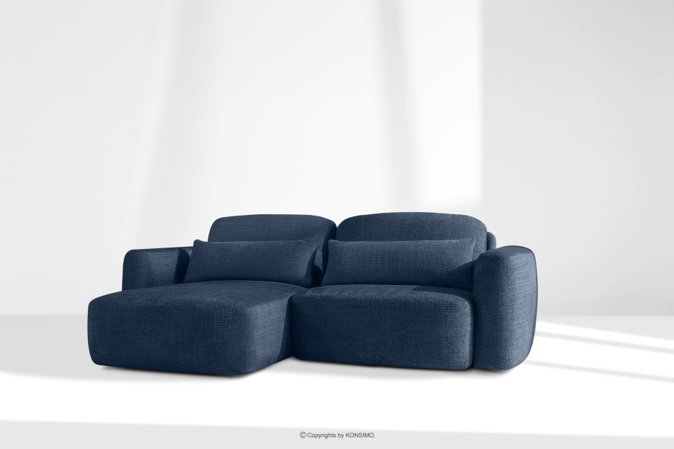 ELOSA Linkes Ecksofa und Sessel im japanischen Stil marineblau Chenille marineblau - Foto 27