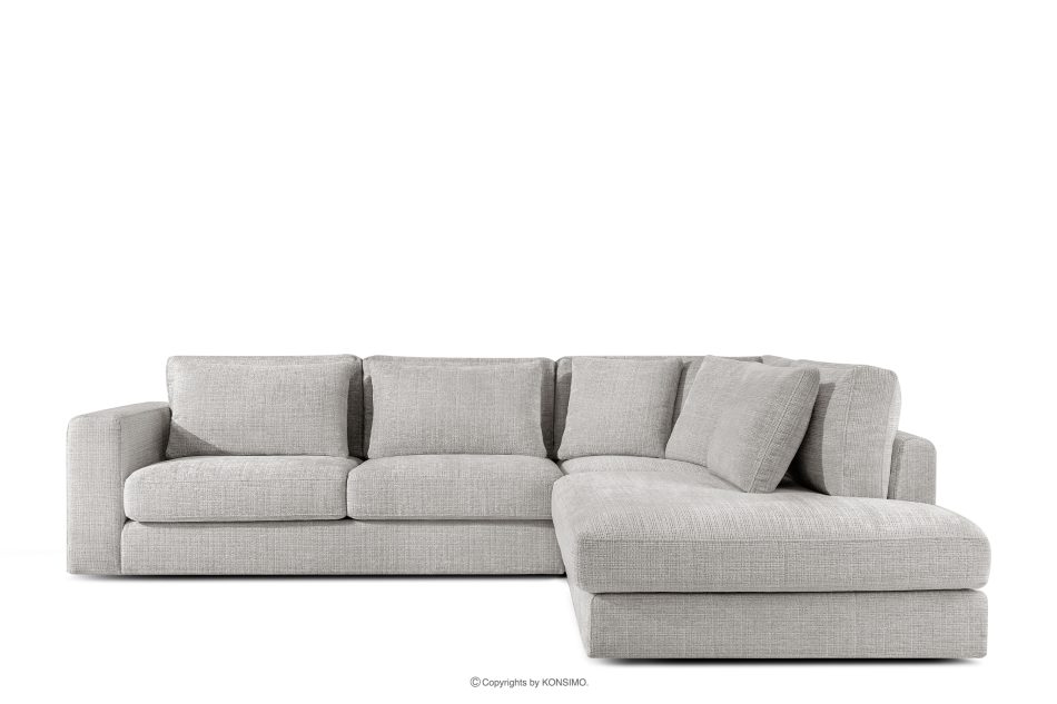 VERUS Weiches Ecksofa für das Wohnzimmer Chenille-Stoff rechts hellgrau hellgrau - Foto 2