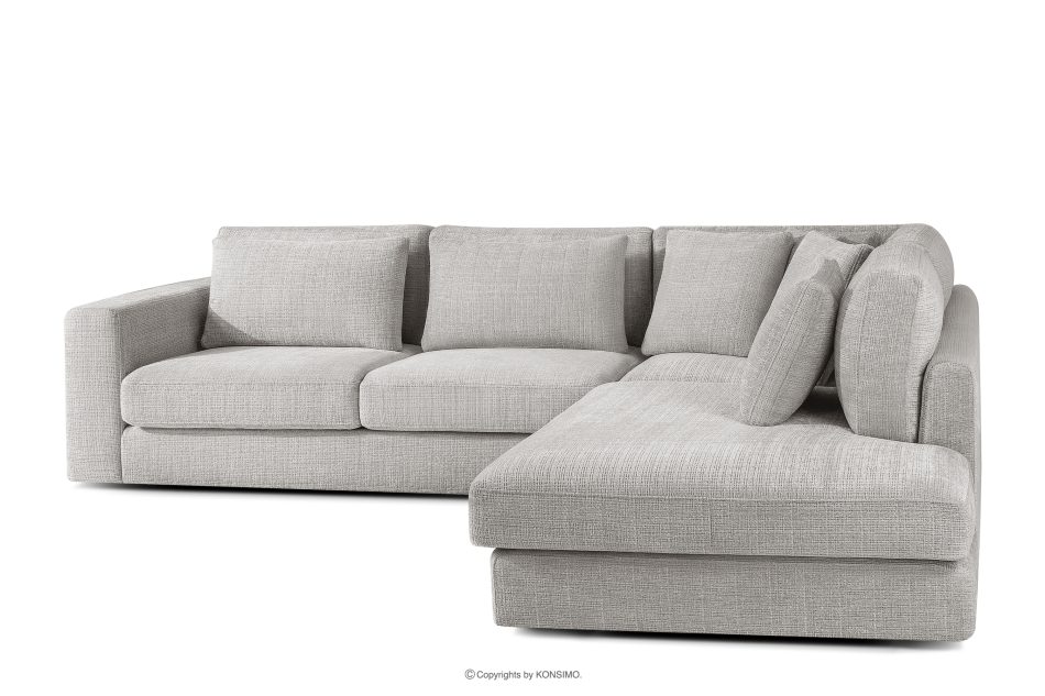 VERUS Weiches Ecksofa für das Wohnzimmer Chenille-Stoff rechts hellgrau hellgrau - Foto 3