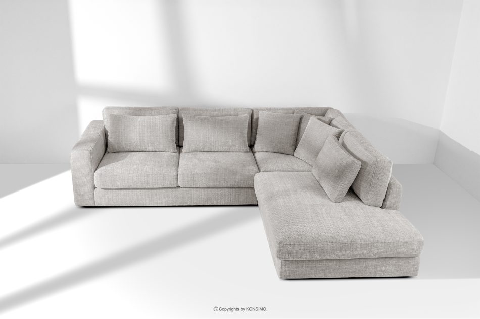 VERUS Weiches Ecksofa für das Wohnzimmer Chenille-Stoff rechts hellgrau hellgrau - Foto 19