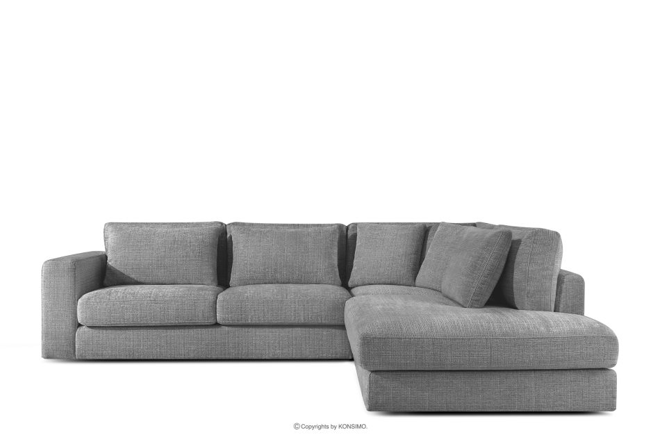 VERUS Weiches Ecksofa für das Wohnzimmer Chenille-Stoff rechts dunkelgrau dunkelgrau - Foto 2