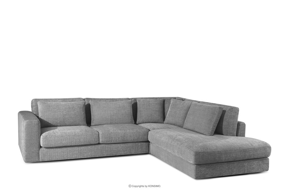VERUS Weiches Ecksofa für das Wohnzimmer Chenille-Stoff rechts dunkelgrau dunkelgrau - Foto 0