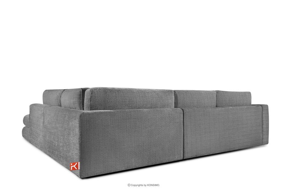VERUS Weiches Ecksofa für das Wohnzimmer Chenille-Stoff rechts dunkelgrau dunkelgrau - Foto 4