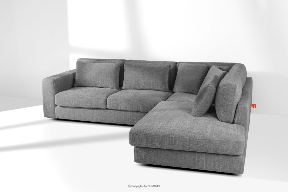 VERUS Weiches Ecksofa für das Wohnzimmer Chenille-Stoff rechts dunkelgrau dunkelgrau - Foto 18
