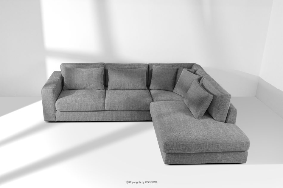 VERUS Weiches Ecksofa für das Wohnzimmer Chenille-Stoff rechts dunkelgrau dunkelgrau - Foto 19