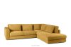 Weiches Ecksofa aus Chenille-Stoff rechts gelb