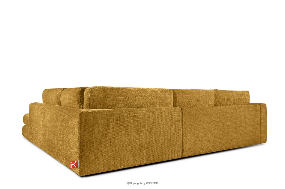 VERUS Weiches Ecksofa aus Chenille-Stoff rechts gelb gelb - Foto 4
