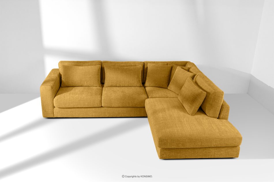 VERUS Weiches Ecksofa aus Chenille-Stoff rechts gelb gelb - Foto 19
