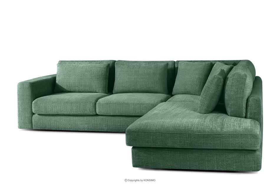 VERUS Weiches Ecksofa aus Chenille-Stoff rechts grün grün - Foto 3