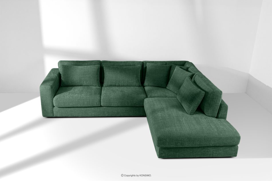 VERUS Weiches Ecksofa aus Chenille-Stoff rechts grün grün - Foto 19