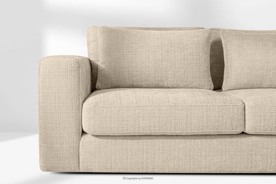 VERUS Weiches Ecksofa für das Wohnzimmer Chenille-Stoff rechts cremefarben cremefarben - Foto 5