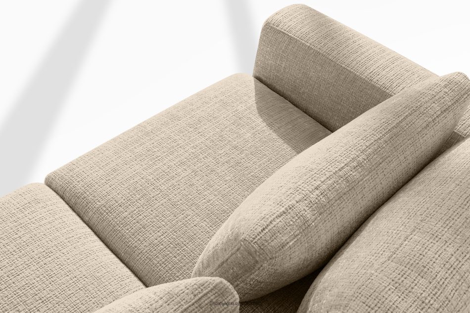 VERUS Weiches Ecksofa für das Wohnzimmer Chenille-Stoff rechts cremefarben cremefarben - Foto 6